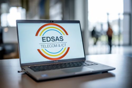 laptop with the EDSAS logo